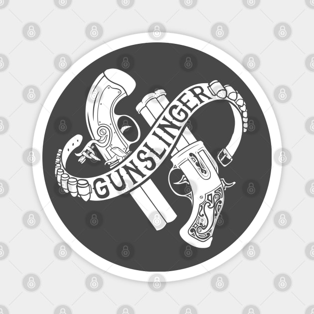 Gunslinger Class - White Design Magnet by CliffeArts